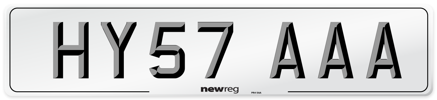 HY57 AAA Number Plate from New Reg
